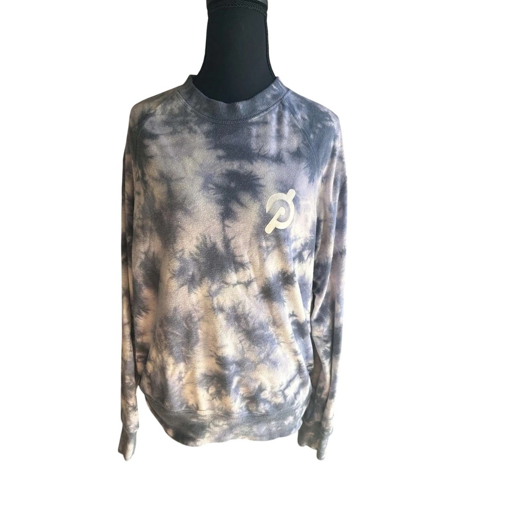 Peloton X Spiritual Gangster Blue Tie Dye‎ Crew Neck Sweatshirt Size Small